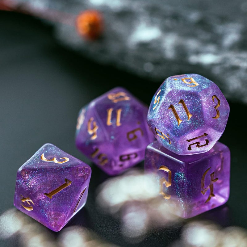 Poludie 10 Sets DND Dice Polyhedral Dice Set (70pcs) with 2 Leather Bag, D&D Die Set for Dungeons and Dragons, RPG Table Games(10Sets/70Pcs) - Image 5